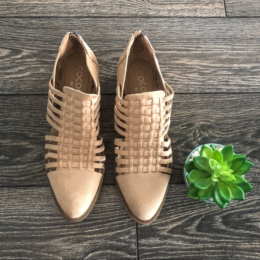 Coconuts Tan Strapped Booties